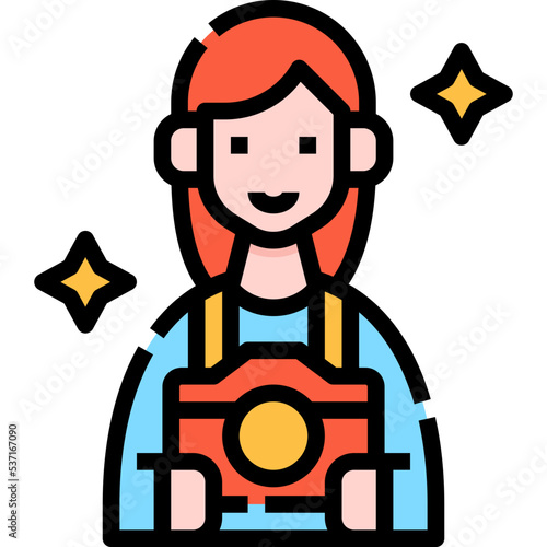 Photographer woman icon symbol element