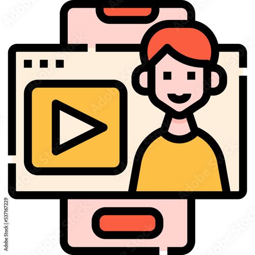 Youtuber man icon symbol element
