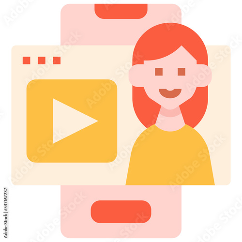Youtuber woman icon symbol element
