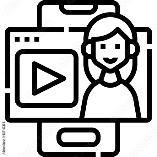Youtuber woman icon symbol element