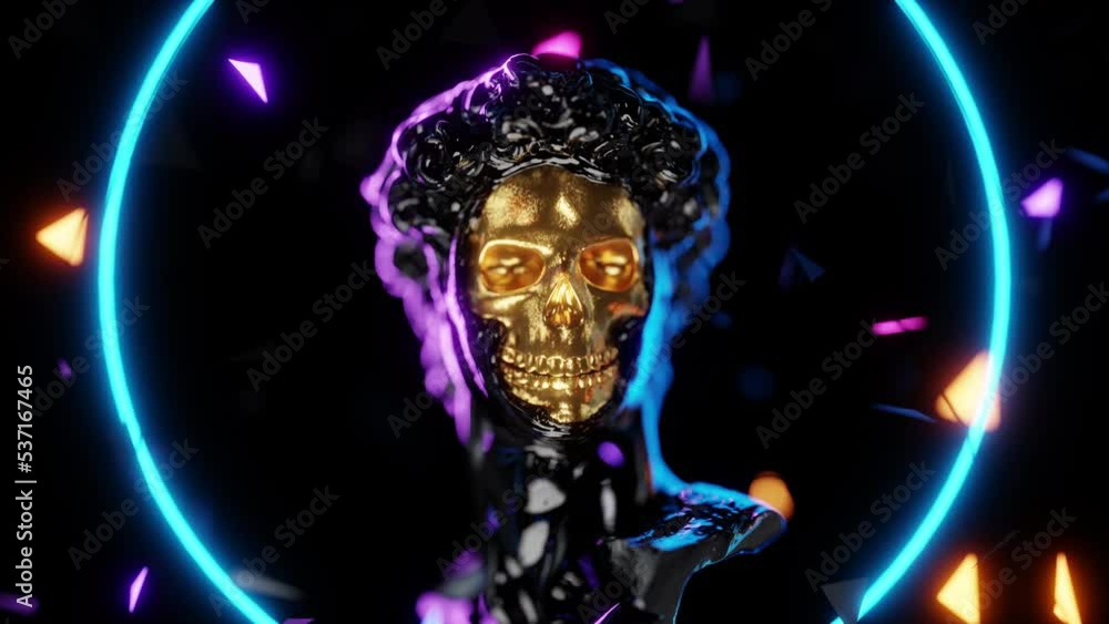 Golden Skulls VJ Loop 4K Background
