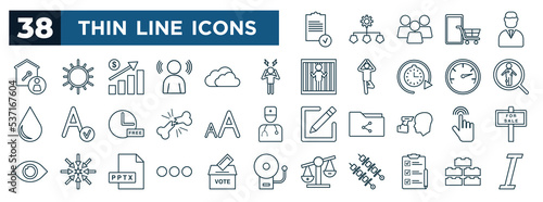 set of most common used web icons in outline style. thin line icons such as conditions, tenant, frustrated, symptom, font size, interact, ellipsis, submission vector