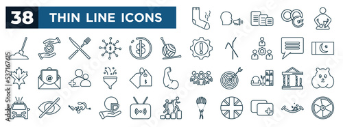 set of most common used web icons in outline style. thin line icons such as dirty, dirt, crochet, pakistan, prices, ancient, ratio, requests vector