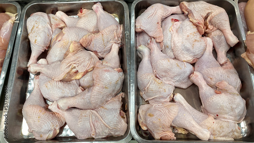 Raw chicken and its part such as thighs, wings and claws