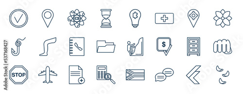 set of most common used web icons in outline style. thin line icons such as confirmation, duration, tracker, leg, climbing, punch, new file, text message vector.