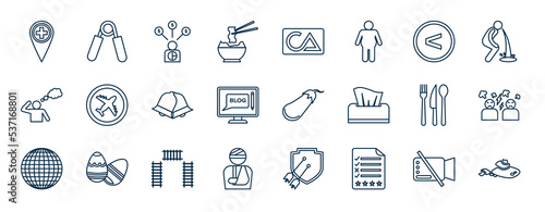 set of most common used web icons in outline style. thin line icons such as swiss, kimchi, <, aerospace, eggplant, argue, tracks, appraisal vector.