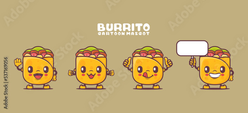 spring rolls cartoon mascot. mexican food vector illustration