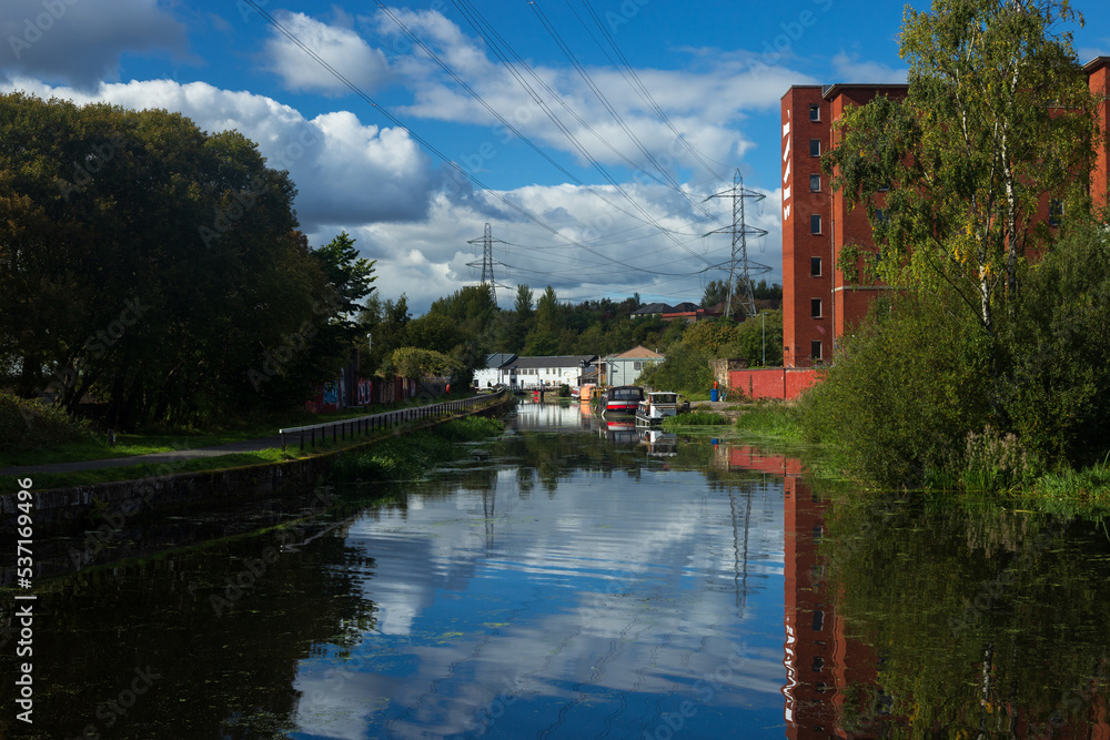 A view of Scotland's famous, historic Forth and Clyde canal A view of Scotland's famous, historic Forth and Clyde canal
