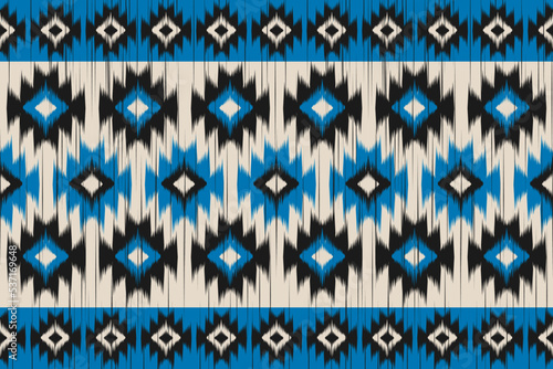 Geometric ethnic ikat seamless pattern in tribal. Carpet ethnic ikat pattern art. Mexican style. Design for background, rug, illustration, fabric, clothing, carpet, textile, batik, embroidery.