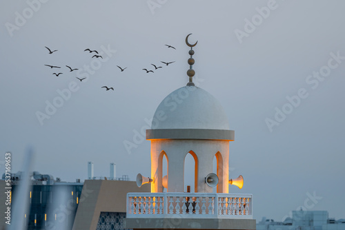 Minart of Doha Masjid at sunset time