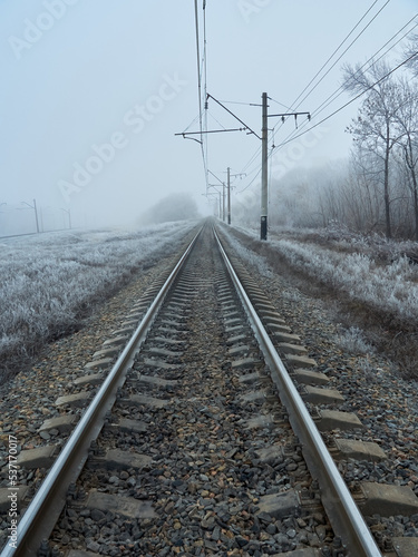Empty electric mainline railroad