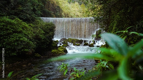 Mesmerizing display of the Libo waterfall in Guizhou captured from a low angle photo