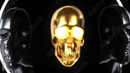 Golden Skulls VJ Loop 4K Background photo