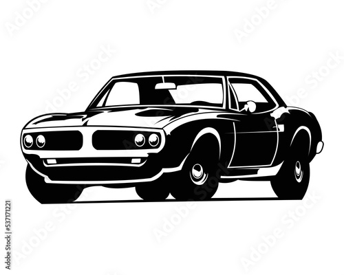 Muscle car silhouette logo vector isolated. Emblem badge concept © DEKI WIJAYA