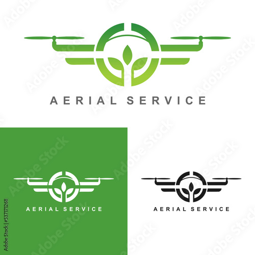 Drones for Agriculture logo. The future of Farming and Agriculture concept. Helicopter Irrigation.