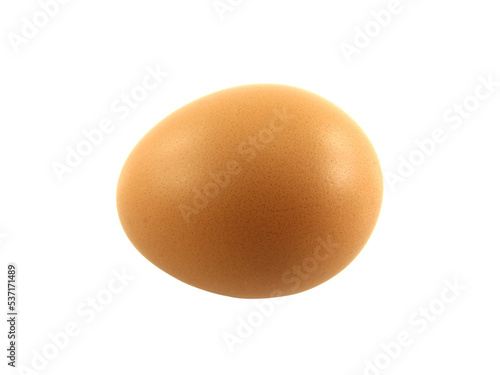One egg isolated on white background.Selection focus.
