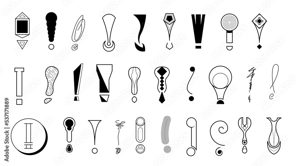 Set Hand Draws Collection Doodle Different Black Exclamation Marks Vector Design Style Cartoon Interrogation Icons Sketch Set Hand Draws Collection Doodle Different Black Exclamation Marks Vector Design Style Cartoon Interrogation Icons Sketch