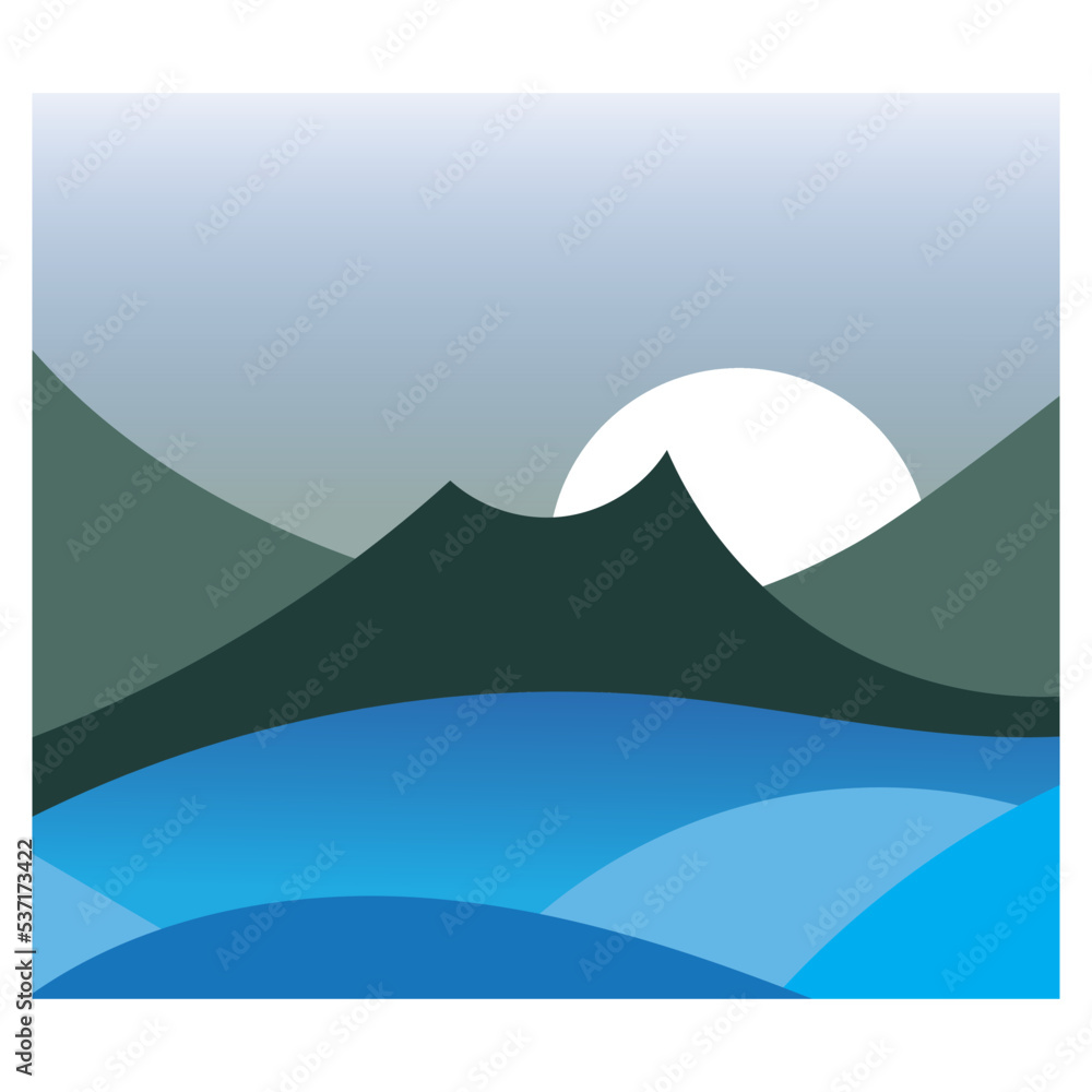 Mountain Nature Landscape design Template Illustration vector