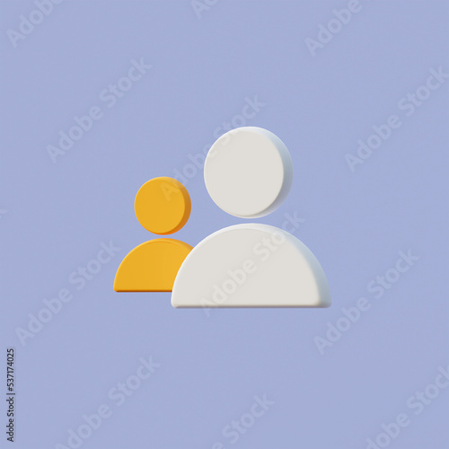 3d render leadership Bunch of people user social network iconic background.