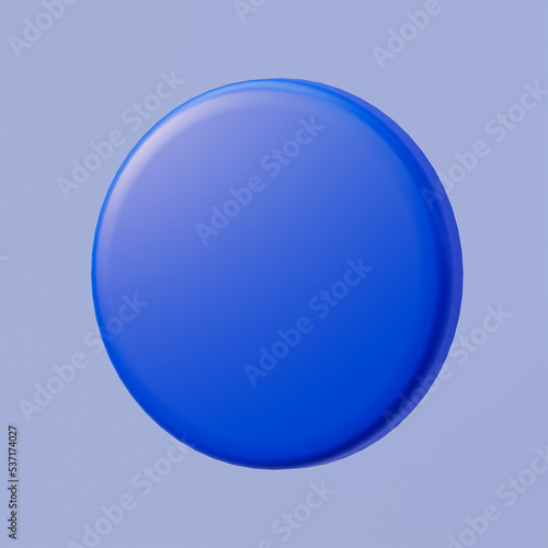 3d render in a minimalistic style for the interface of applications and web pages. Ui design. Blue button.