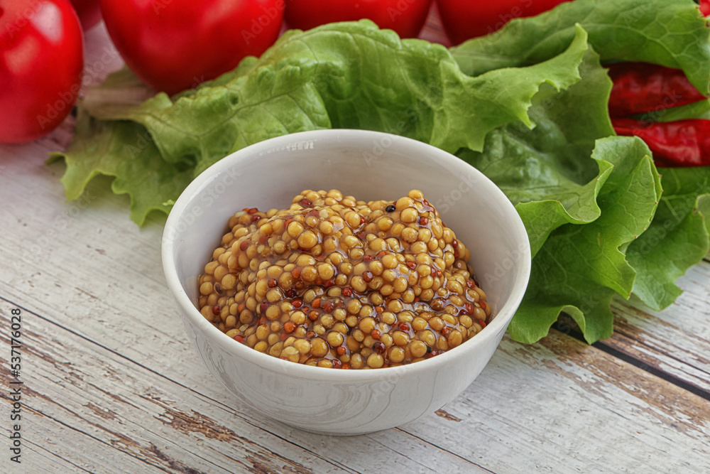 Mustard seeds sauce in the bowl Mustard seeds sauce in the bowl