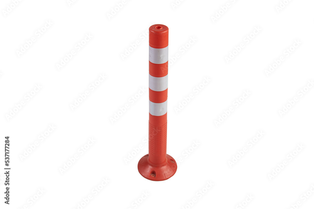 Fototapeta premium Orange traffic cones in the outdoors, alert, beware on transparent background