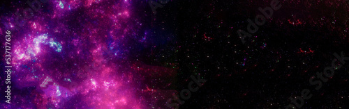 Banner starry outer space background texture . Colorful Starry Night Sky Outer Space background. 3D illustration © kramynina