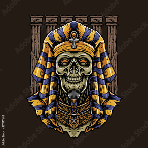 vector of skull god of egypt illustrations