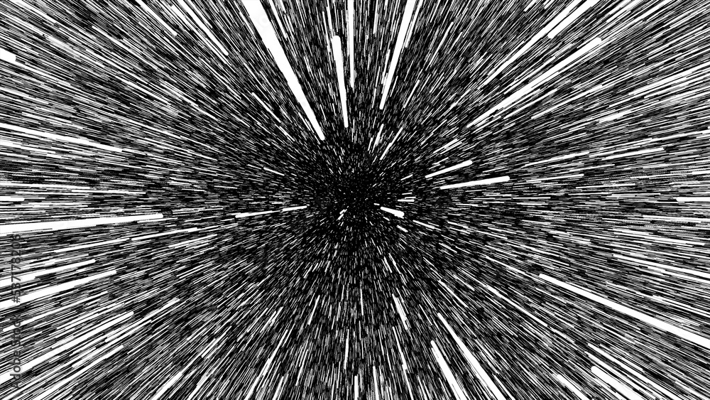 Naklejka premium Speed lines Flying particles Seamless pattern Fight stamp Manga graphic texture Sun rays or star burst Black vector elements on white background