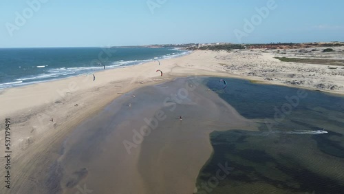 kite surfing on the beach