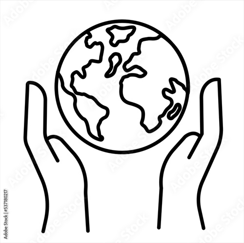 hand holding earth