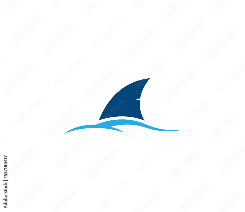 Shark Fin Above Water Logo. Strong and Minimalist Design. Vector Logo Template Shark Fin Above Water Logo. Strong and Minimalist Design. Vector Logo Template