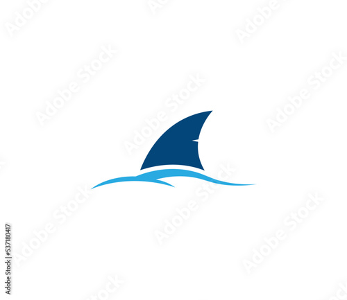 Shark Fin logo. Shark Fin above the water. Vector logo design template