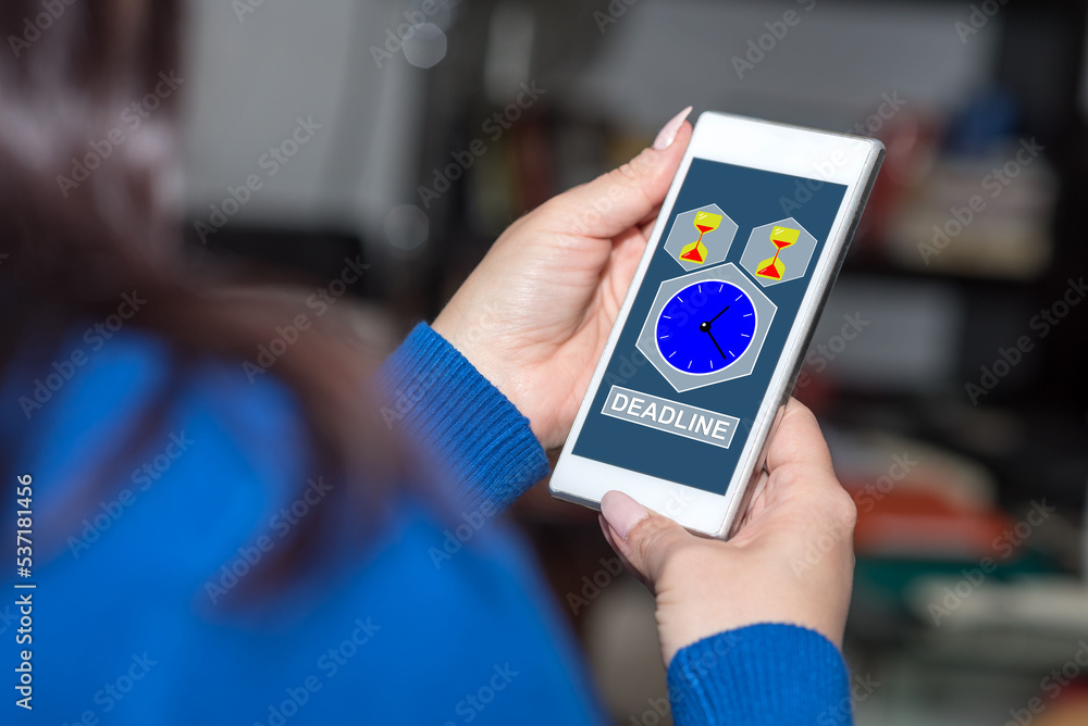 Deadline concept on a smartphone Deadline concept on a smartphone