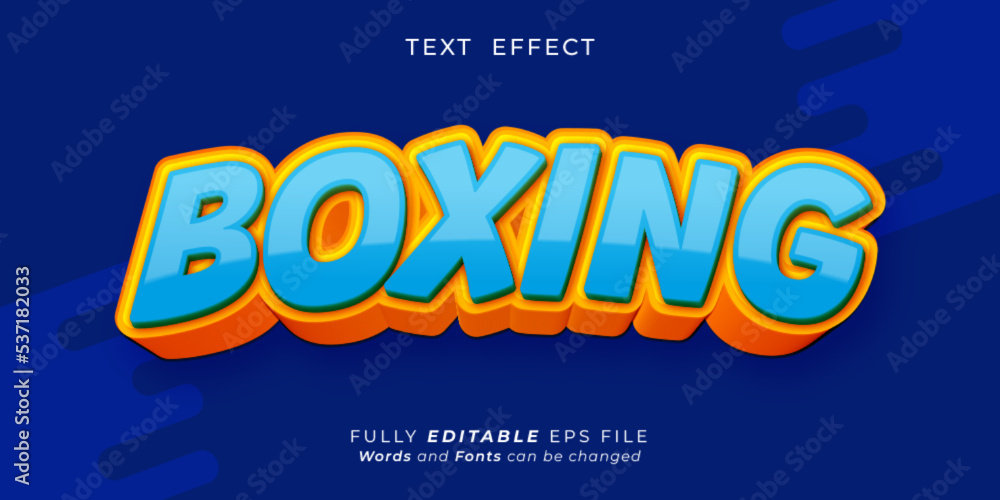 Boxing text editable three dimension text effect 3d style Boxing text editable three dimension text effect 3d style