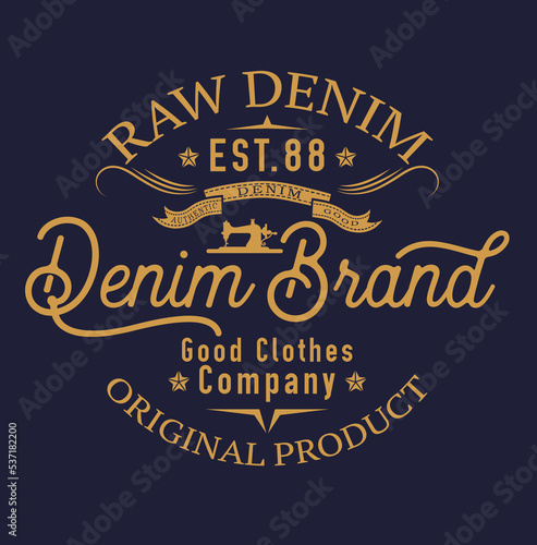 denim brand.T shirt print.Vector