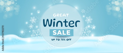 Creative design banner winter sale promotional illustration