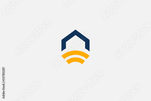 Illustration vector graphic of wifi and house