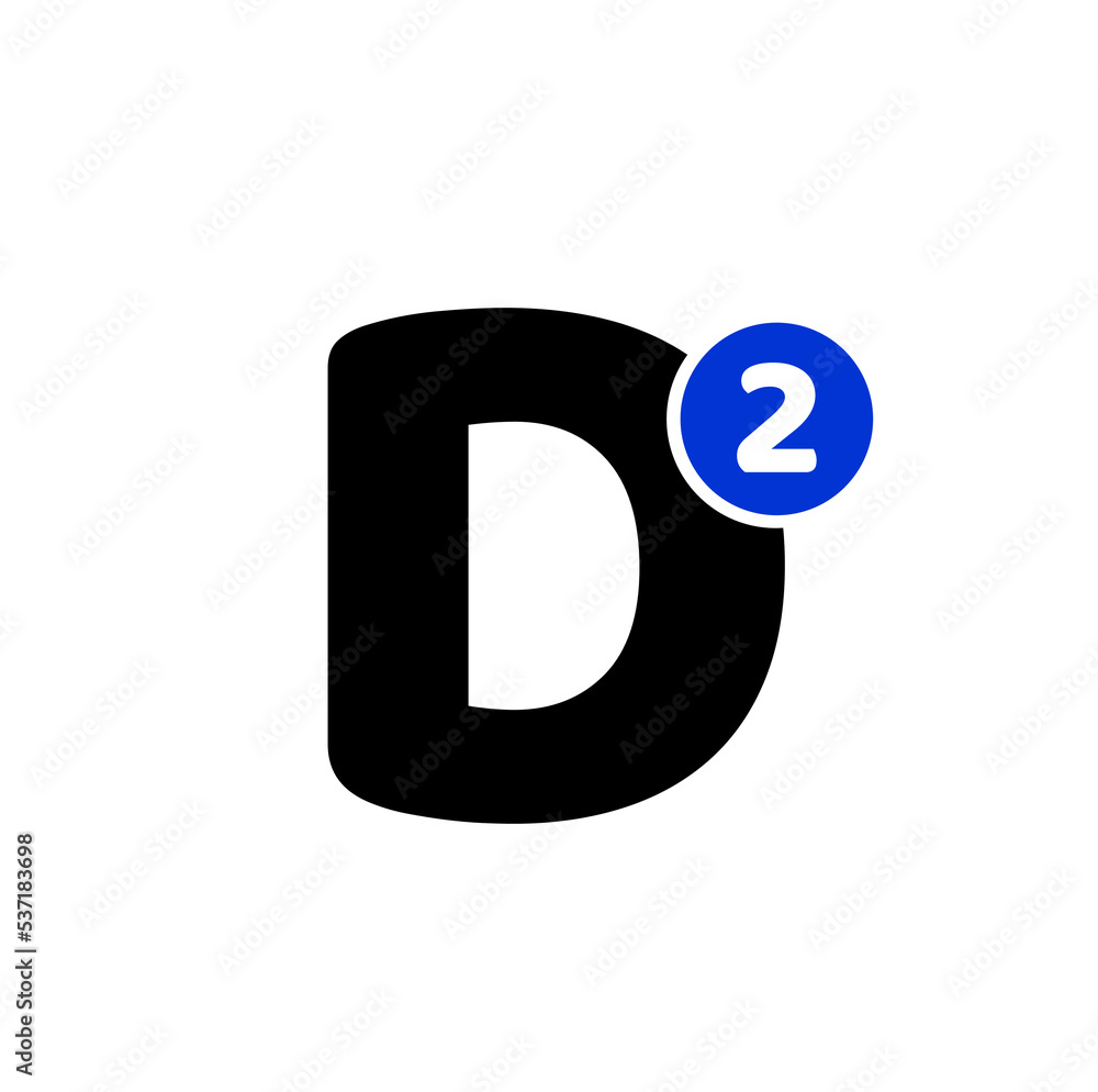 D2 brand icon. D2 vector monogram. D2 brand icon. D2 vector monogram.