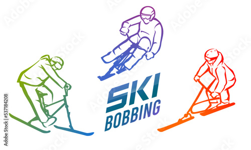 Premium Editable Ski Bobbing Vector Logo for you team club and event tournament competition
