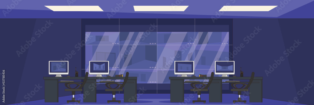 Cute and nice design of Security control cctv room with furniture and ...