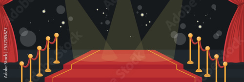 Cute and nice design of Red Carpet Event with furniture and interior objects vector design