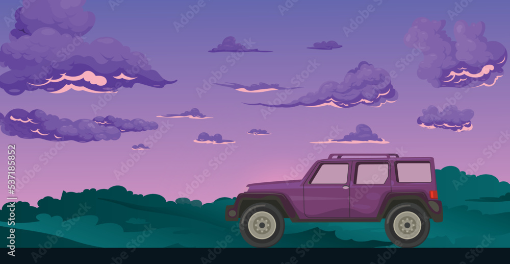 Fototapeta premium car on road illustration