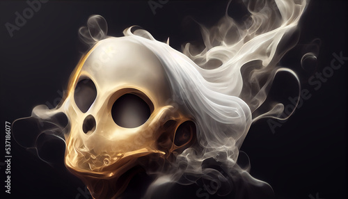 smoke skull effect concept art for halloween ghost