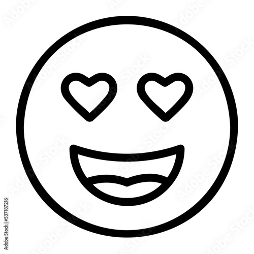 smiling face line icon