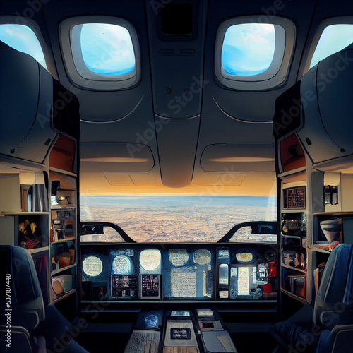 Wallpaper Mural image of the cockpit in the aircraft inside Torontodigital.ca