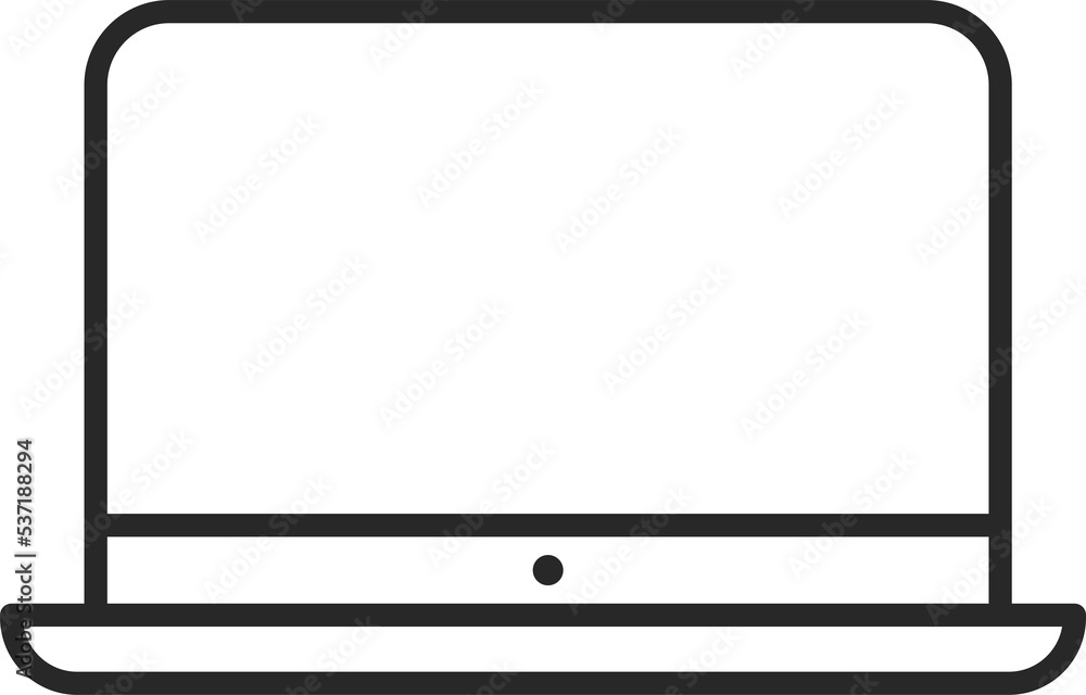 Laptop flat line icon. Linear icon of laptop in isolation. Transparent icon for web design Laptop flat line icon. Linear icon of laptop in isolation. Transparent icon for web design