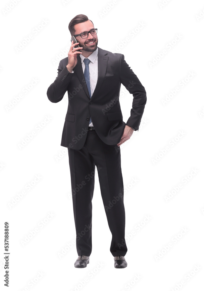 full length .concerned businessman . isolated on white full length .concerned businessman . isolated on white