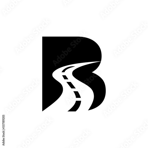 Initial Letter B Road Logo For Travel And Transportation Sign Vector Template