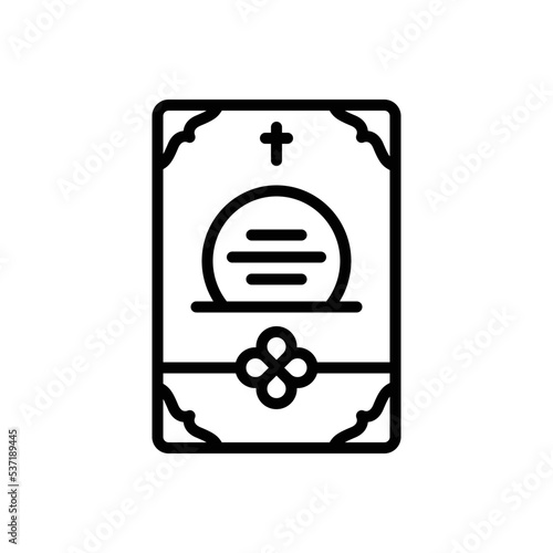 Black line icon for obituaries